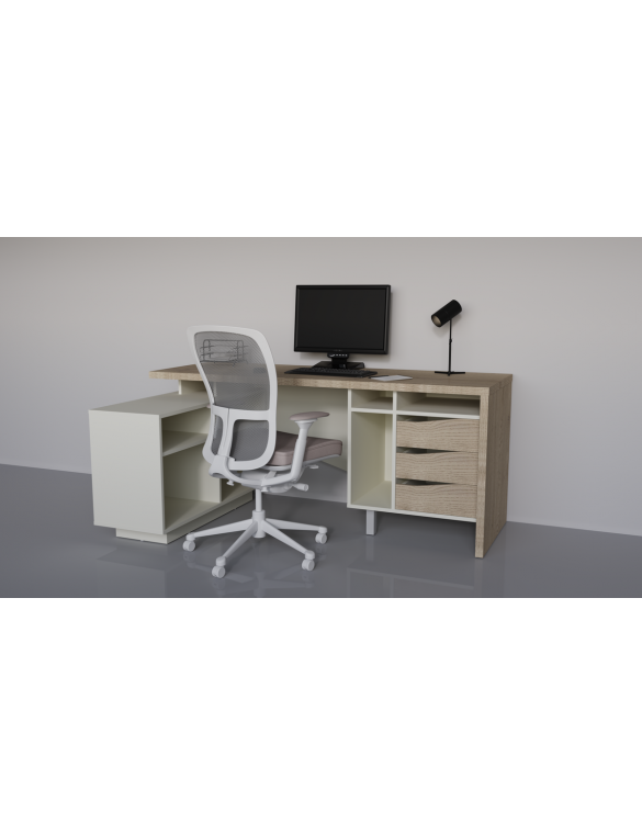 Стіл письмовий CONNECT 2 L SK 180×78 см Дуб кремона котта/Стоун бейж
