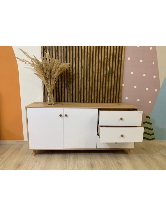 Комод LION Хьюге-5 Дуб Артизан/Німфея альба (LION-041010)