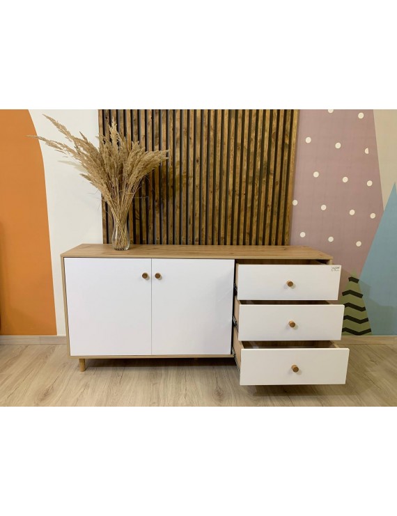 Комод LION Хьюге-5 Дуб Артизан/Німфея альба (LION-041010)