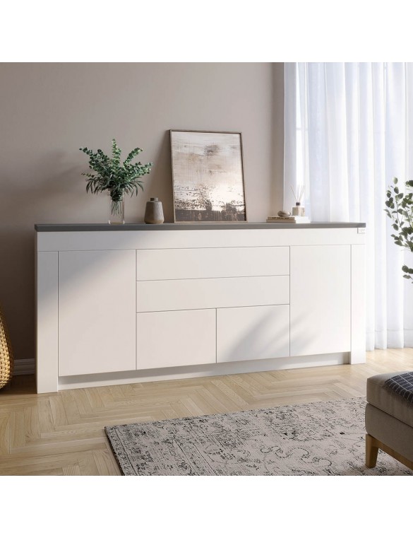 Великий комод LION Ларрі-2 Нiмфея альба/Антрацит (LION-041057) ТОП