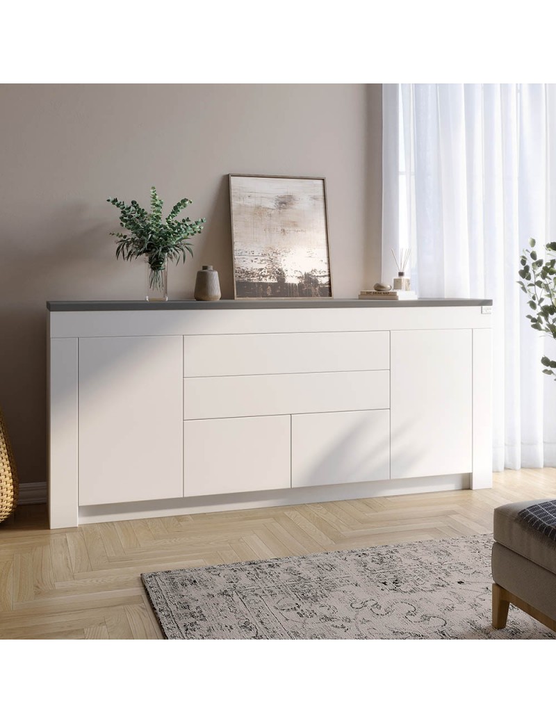 Великий комод LION Ларрі-2 Нiмфея альба/Антрацит (LION-041057) ТОП