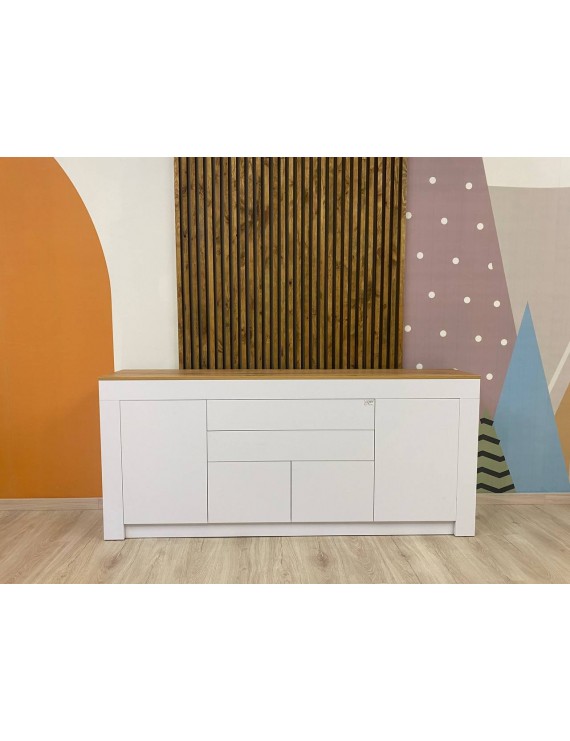 Великий комод LION Ларрі-2 Нiмфея альба/Дуб сонома (LION-041064) ТОП