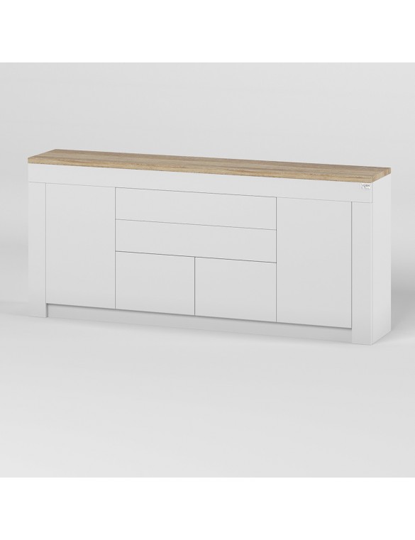 Великий комод LION Ларрі-2 Нiмфея альба/Дуб сонома (LION-041064) ТОП