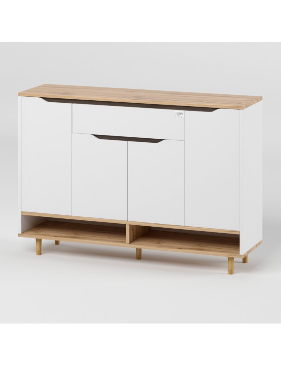 Комод у передпокій з полицею для взуття LION Салліван Тумба-2 Німфея альба/Дуб Аппалачі (LION-041007)