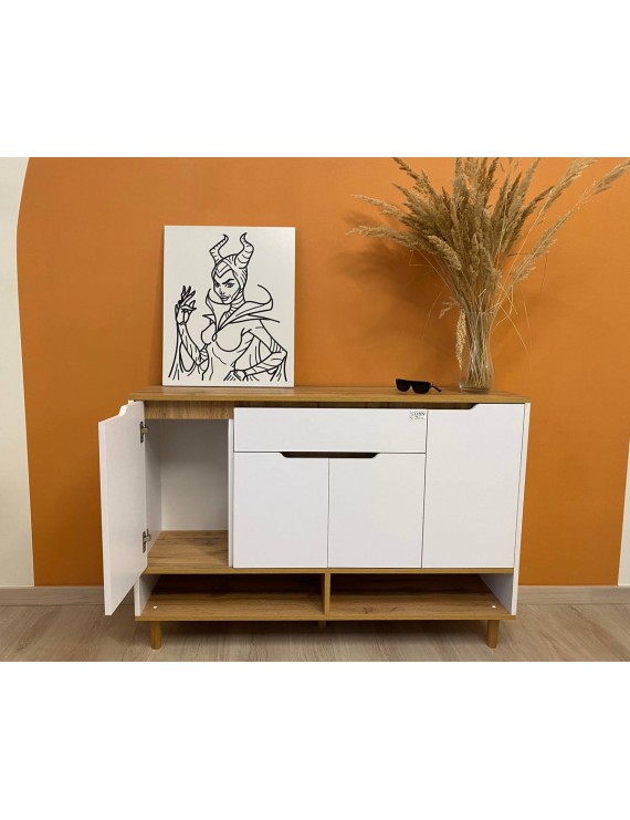 Комод у передпокій з полицею для взуття LION Салліван Тумба-2 Німфея альба/Дуб Аппалачі (LION-041007)