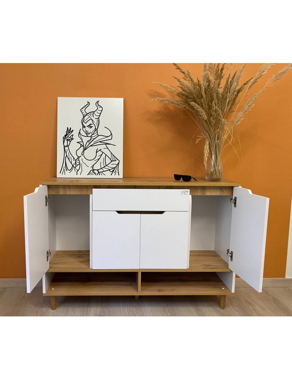 Комод у передпокій з полицею для взуття LION Салліван Тумба-2 Німфея альба/Дуб Аппалачі (LION-041007)