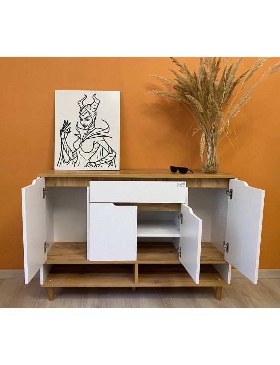 Комод у передпокій з полицею для взуття LION Салліван Тумба-2 Німфея альба/Дуб Аппалачі (LION-041007)