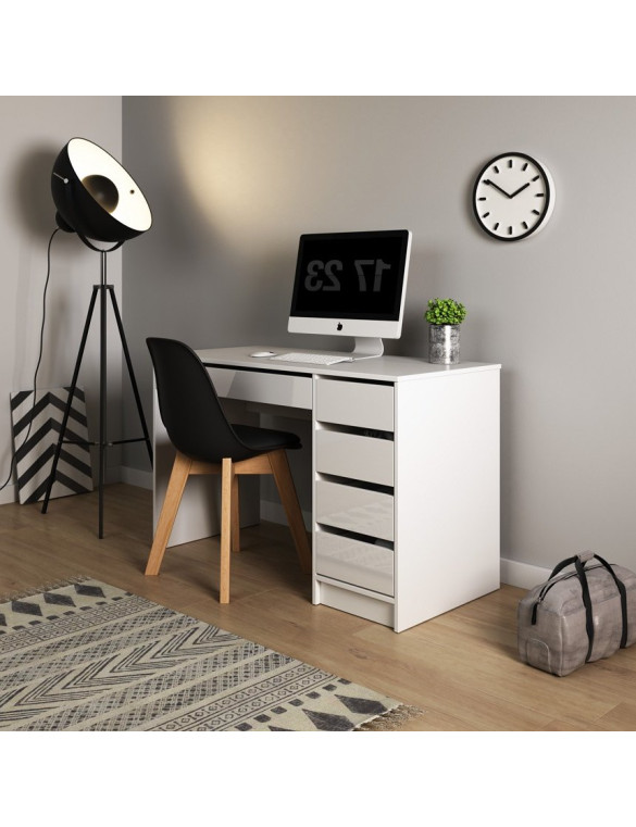 Стіл туалетний письмовий Perfect Home Ада / Ada 5S/120 з 5 шухядами Білий глянець (PFH-091306)