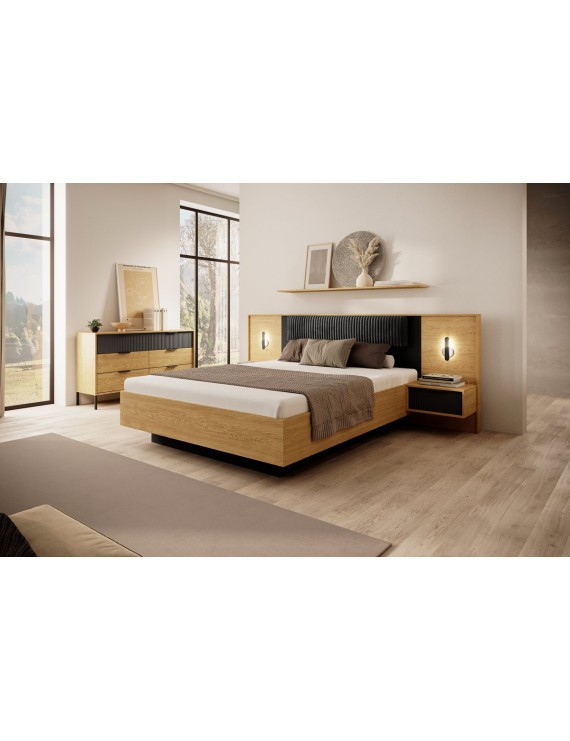 Комод Perfect Home Балтик / Baltic 6S/138 з 6 шухлядами Дуб балтик/чорний (PFH-091377)
