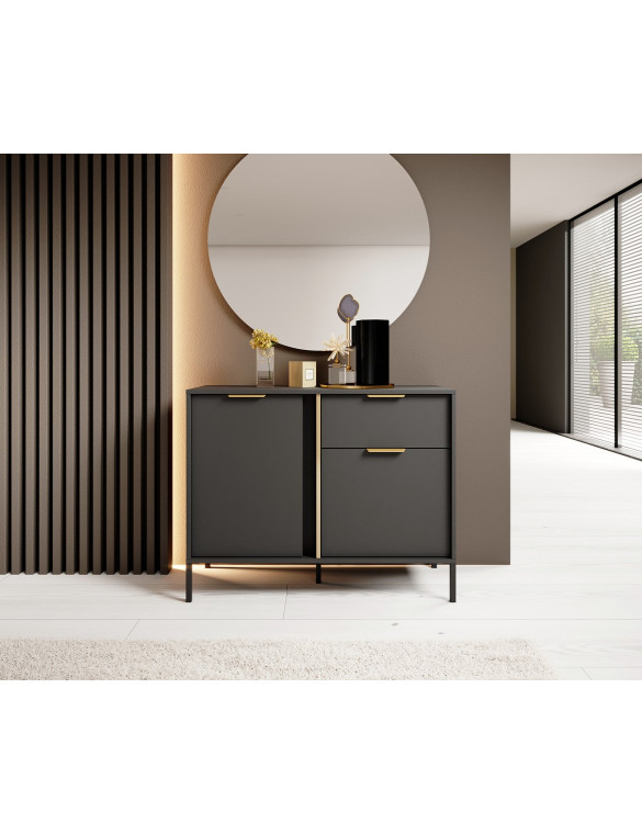 Комод Perfect Home Ларс / Lars 2-дверний з 1 шухлядою 2DS/104 Антрацит (PFH-091017)