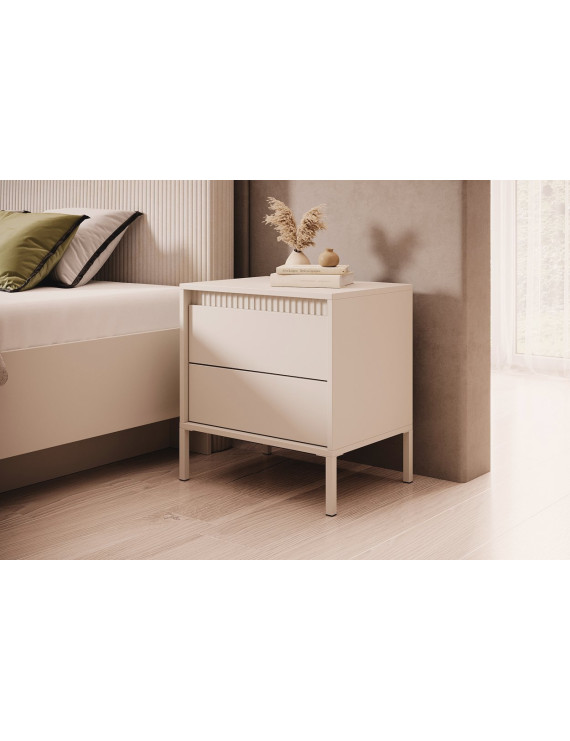 Тумба приліжкова Perfect Home Сенсо / Senso 2S/53 з 2 шухлядами Беж (PFH-092035)