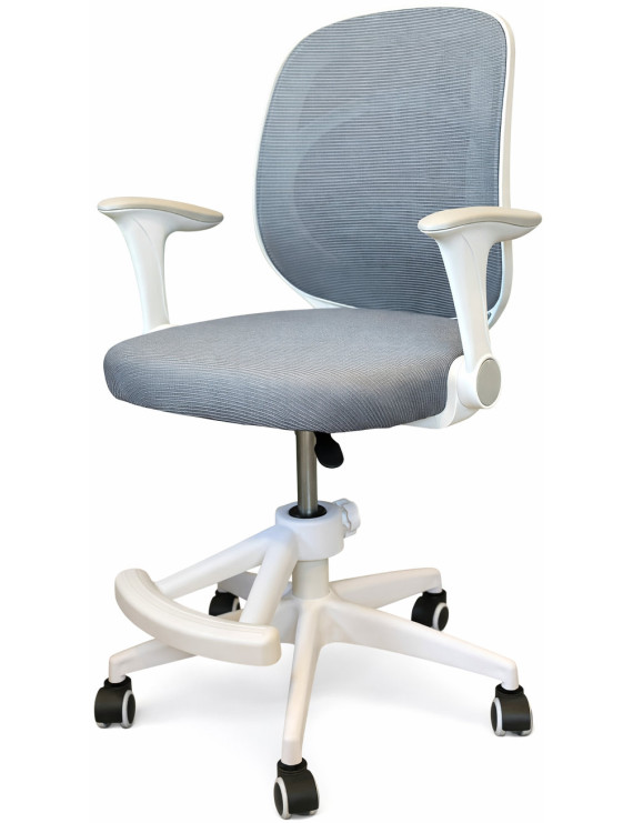 Крісло обертове дитяче з підставкою для ніг PERFECT KIDS PANDA GRAY Perfect Home Сірий (PFH-092110)