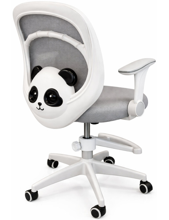 Крісло обертове дитяче з підставкою для ніг PERFECT KIDS PANDA GRAY Perfect Home Сірий (PFH-092110)