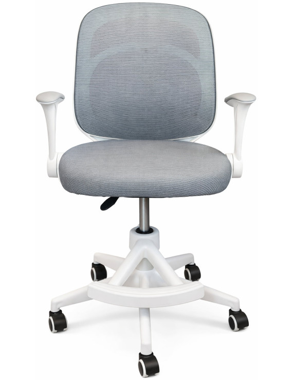 Крісло обертове дитяче з підставкою для ніг PERFECT KIDS PANDA GRAY Perfect Home Сірий (PFH-092110)