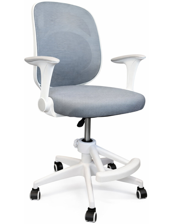 Крісло обертове дитяче з підставкою для ніг PERFECT KIDS PANDA GRAY Perfect Home Сірий (PFH-092110)