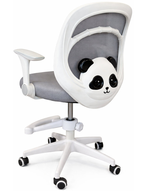 Крісло обертове дитяче з підставкою для ніг PERFECT KIDS PANDA GRAY Perfect Home Сірий (PFH-092110)