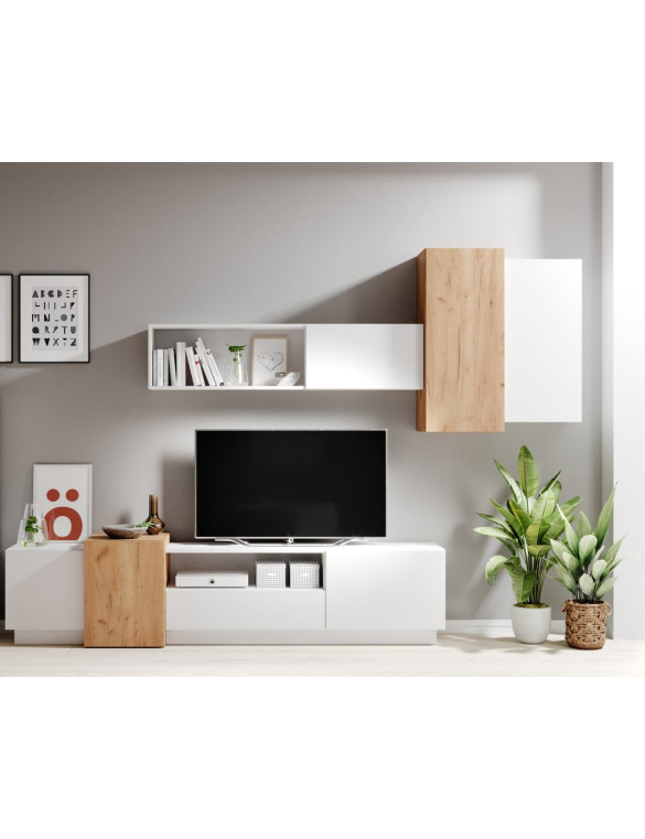 Стінка Perfect Home 3Д / 3D Білий/дуб крафт золотий (PFH-091048)