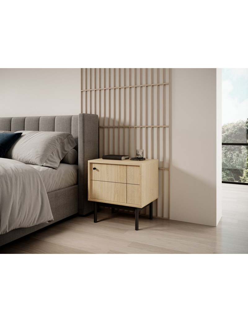 Тумба приліжкова Perfect Home Джапанді / Japandi S54 1-дверна Дуб лінеа (PFH-091461)