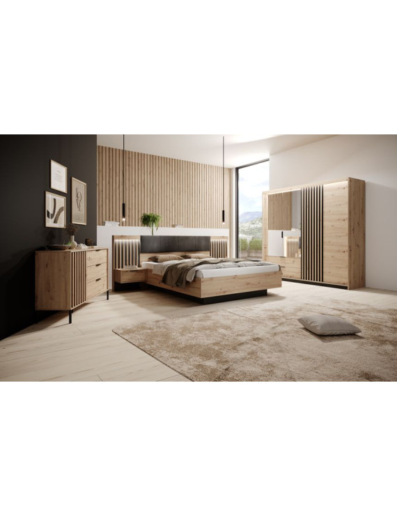 Комод Perfect Home Таллі / Tally 1-дверний з 3 шухлядами 1D3S/138 Дуб артизан/антрацит (PFH-091096)