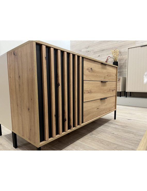 Комод Perfect Home Таллі / Tally 1-дверний з 3 шухлядами 1D3S/138 Дуб артизан/антрацит (PFH-091096)