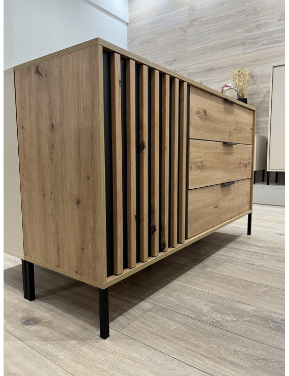 Комод Perfect Home Таллі / Tally 1-дверний з 3 шухлядами 1D3S/138 Дуб артизан/антрацит (PFH-091096)