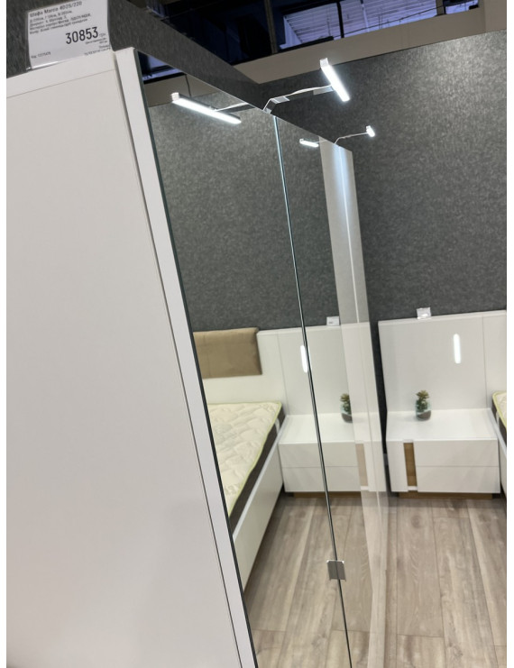 Шафа для одягу Perfect Home Арко / Arco 4-дверна з дзеркалом 4D2S/220 Білий глянець/дуб грандсон (PFH-091041)