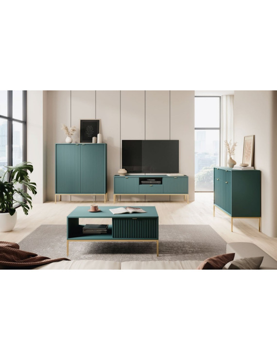 Комод високий Perfect Home Нова / Nova 2-дверний з золотими ніжками K104 Лабрадор (PFH-091496)