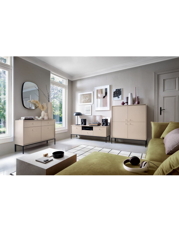Тумба приліжкова Perfect Home Моно / Mono з 1 шухлядою та золотими ніжками MS54 Беж пісочний (PFH-091213)
