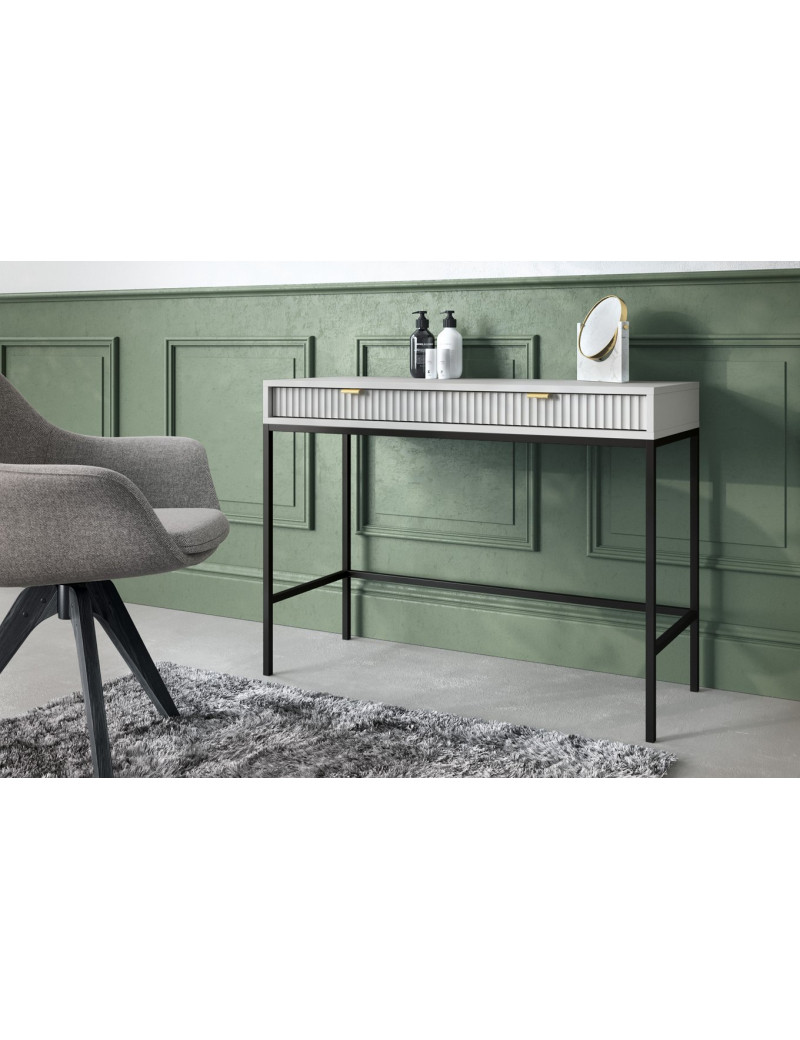 Стіл туалетний Perfect Home Нова / Nova з 2 шухлядами та чорними ніжками T104 Сірий (PFH-091268)