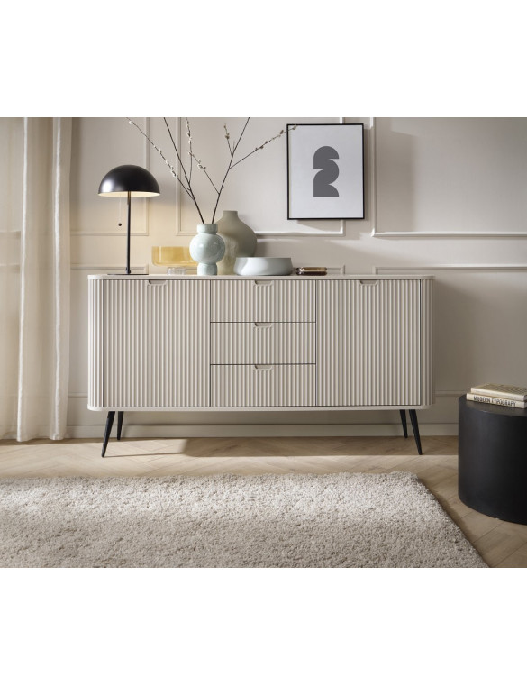Комод Perfect Home Зова / Zova 2-дверний з 3 шухлядами і чорними ніжками KSZ168 Кашемір (PFH-091281)