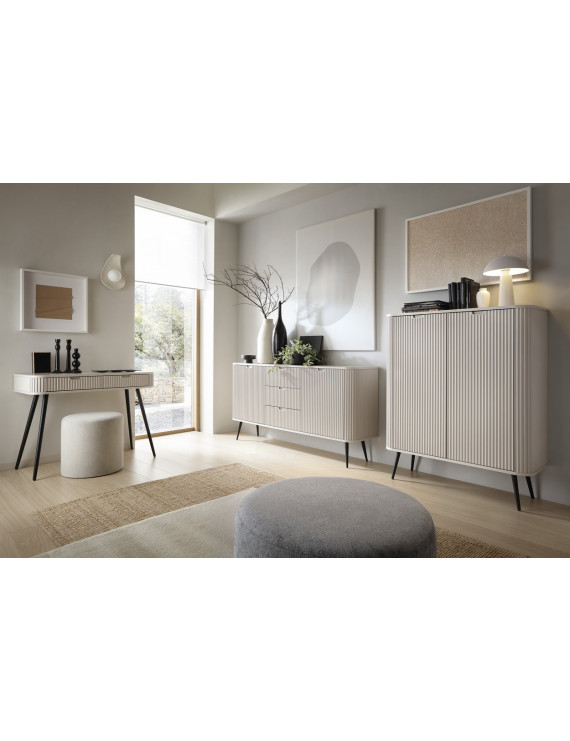 Комод Perfect Home Зова / Zova 2-дверний з 3 шухлядами і чорними ніжками KSZ168 Кашемір (PFH-091281)
