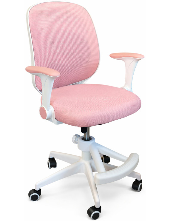Крісло обертове дитяче з підставкою для ніг PERFECT KIDS PANDA PINK Perfect Home Рожевий (PFH-092111)