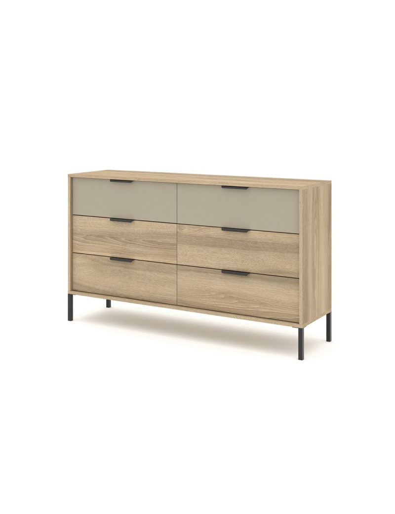 Комод Perfect Home Летто / Letto 6S/153 з 6 шухлядами Дуб терра темний/сірий кам'яний (PFH-092037)