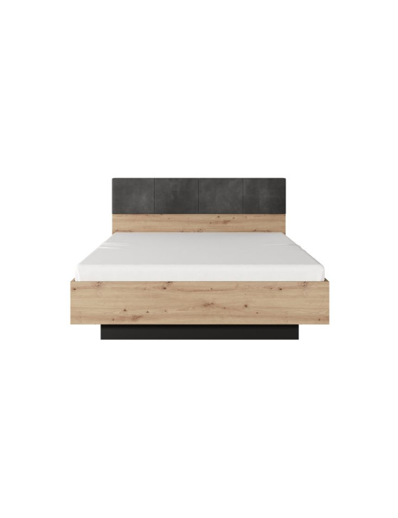 Ліжко (каркас) Perfect Home Таллі / Tally 160 з м'яким ізголів'ям двоспальне Дуб артизан/антрацит (PFH-091099)