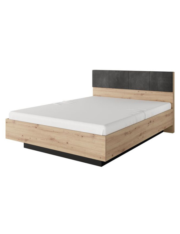 Ліжко (каркас) Perfect Home Таллі / Tally 160 з м'яким ізголів'ям двоспальне Дуб артизан/антрацит (PFH-091099)