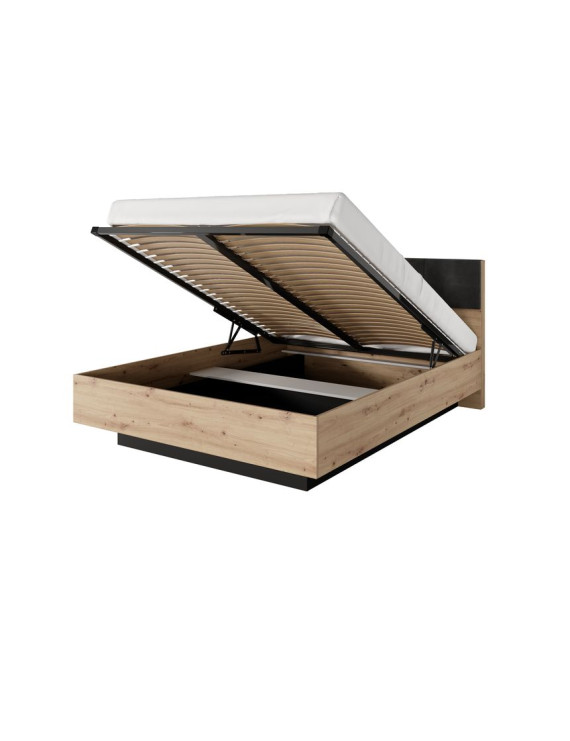 Ліжко (каркас) Perfect Home Таллі / Tally 160 з м'яким ізголів'ям двоспальне Дуб артизан/антрацит (PFH-091099)
