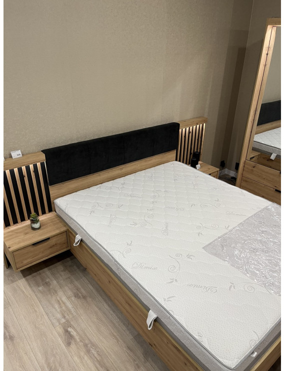 Ліжко (каркас) Perfect Home Таллі / Tally 160 з м'яким ізголів'ям двоспальне Дуб артизан/антрацит (PFH-091099)