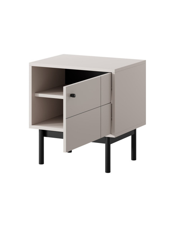 Тумба приліжкова Perfect Home Джапанді / Japandi S54 1-дверна Кашемір (PFH-091467)