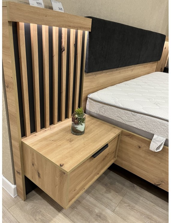 Тумби приліжкові 2 шт. Perfect Home Таллі / Tally з 2 шухлядами 1S/51 Дуб артизан/антрацит (PFH-091098)