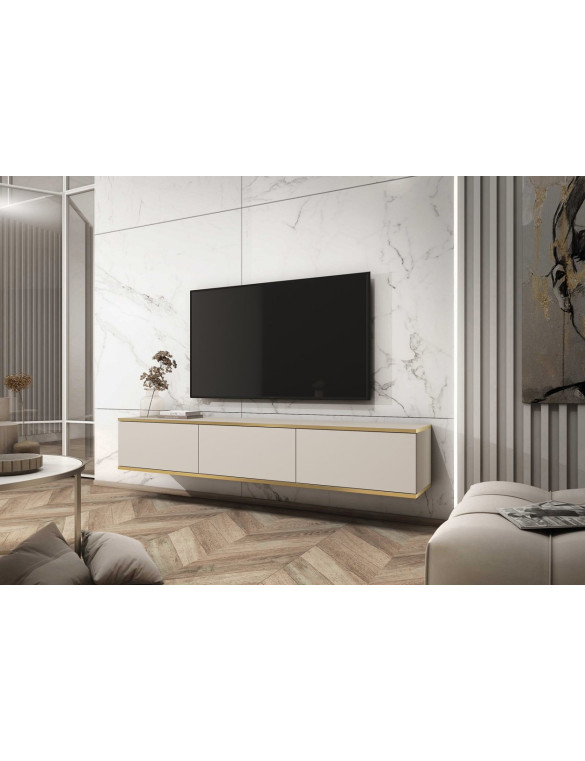 Тумба під телевізор навісна Perfect Home Оро / Oro 3-дверна RTV175 Бежевий (PFH-091361)