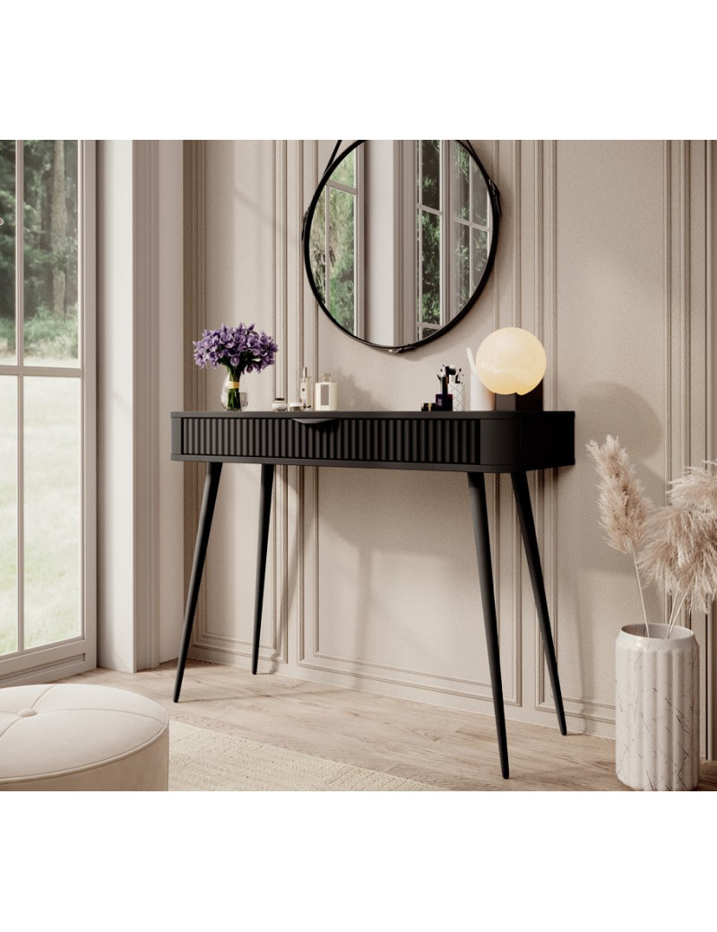 Стіл туалетний Perfect Home Ланте / Lante 1S/100 з 1 шухлядою і чорними ніжками Чорний (PFH-091188)