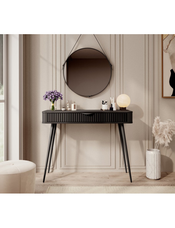 Стіл туалетний Perfect Home Ланте / Lante 1S/100 з 1 шухлядою і чорними ніжками Чорний (PFH-091188)