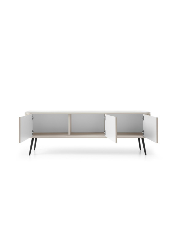 Тумба під телевізор Perfect Home Зова / Zova 3-дверна з чорними ніжками RTV168 Кашемір (PFH-091274)