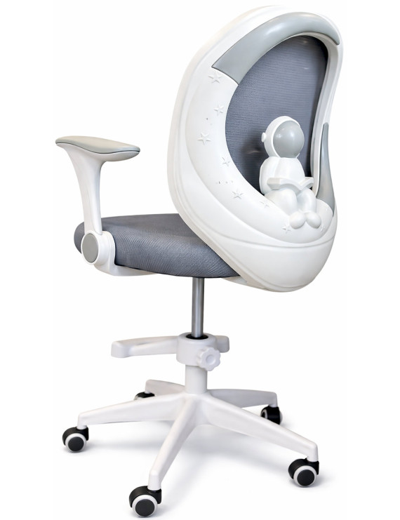 Крісло обертове дитяче з підставкою для ніг PERFECT KIDS ASTRONAUT GRAY Perfect Home Сірий (PFH-092113)