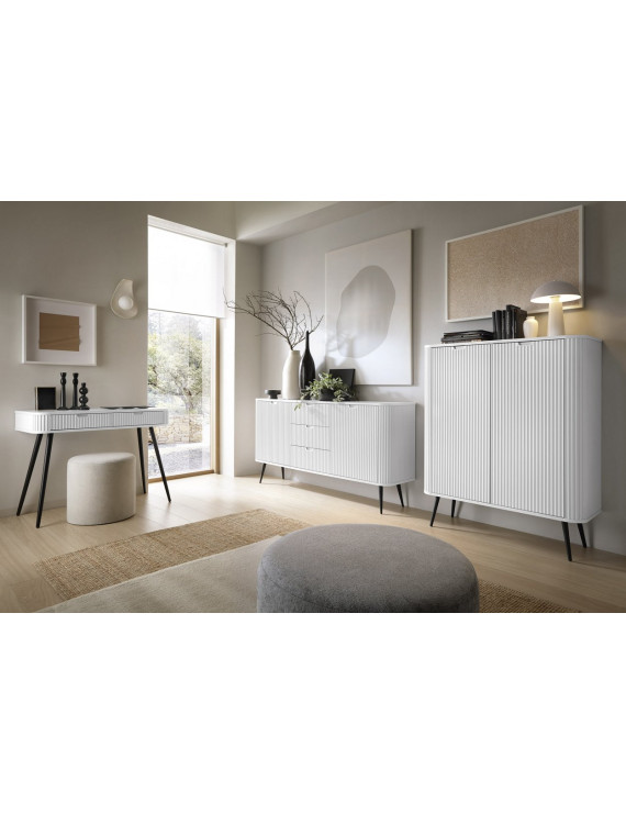 Комод Perfect Home Зова / Zova 2-дверний з чорними ніжками K103 Білий (PFH-091285)