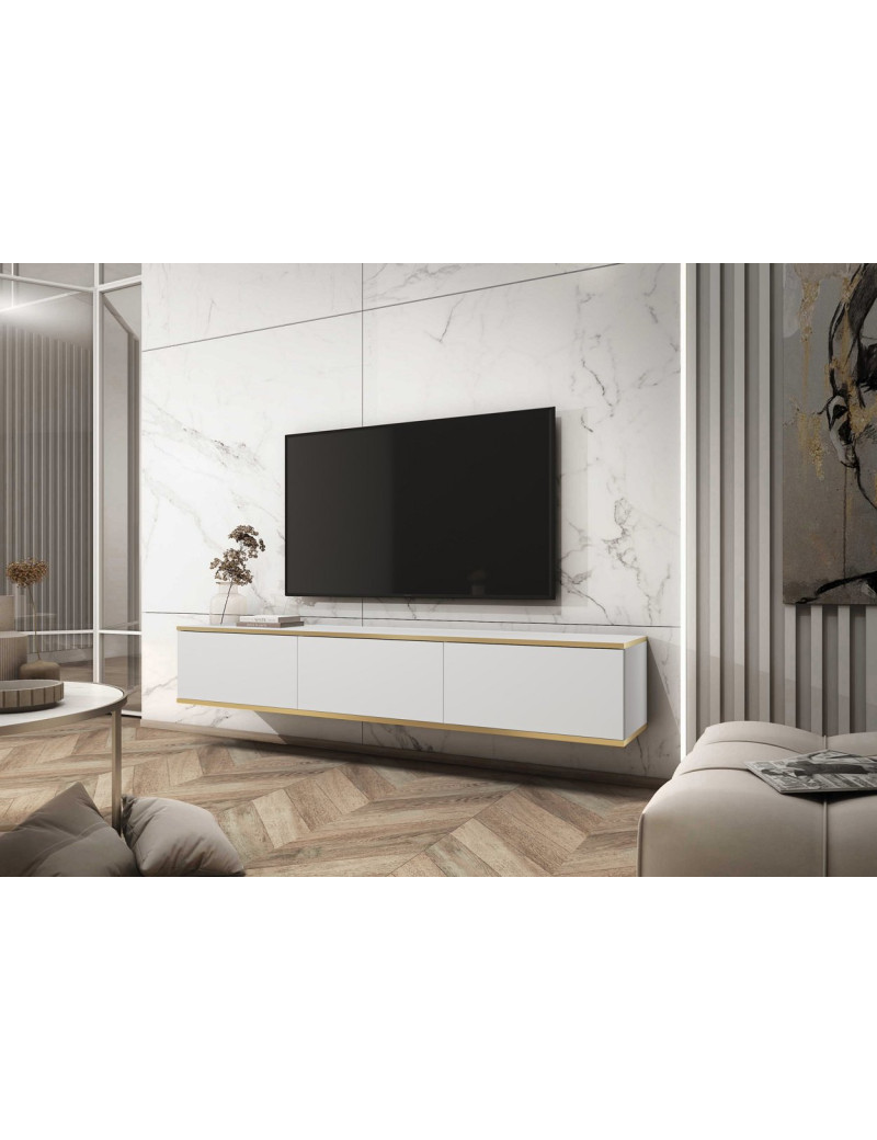 Тумба під телевізор навісна Perfect Home Оро / Oro 3-дверна RTV175 Білий (PFH-091353)