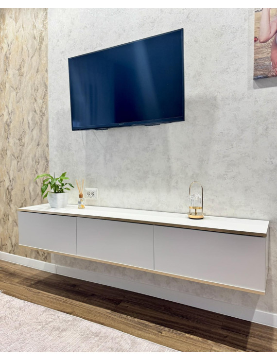 Тумба під телевізор навісна Perfect Home Оро / Oro 3-дверна RTV175 Білий (PFH-091353)