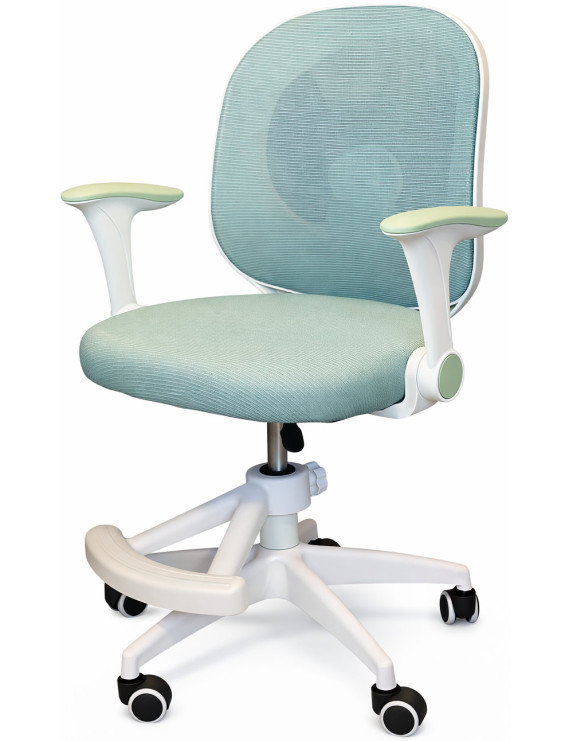 Крісло обертове дитяче з підставкою для ніг PERFECT KIDS ASTRONAUT GREEN Perfect Home Зелений (PFH-092114)