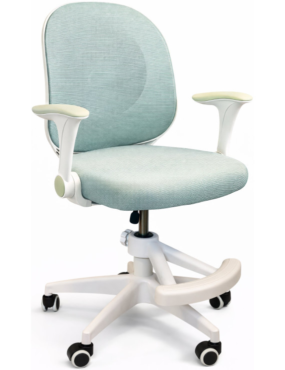 Крісло обертове дитяче з підставкою для ніг PERFECT KIDS ASTRONAUT GREEN Perfect Home Зелений (PFH-092114)