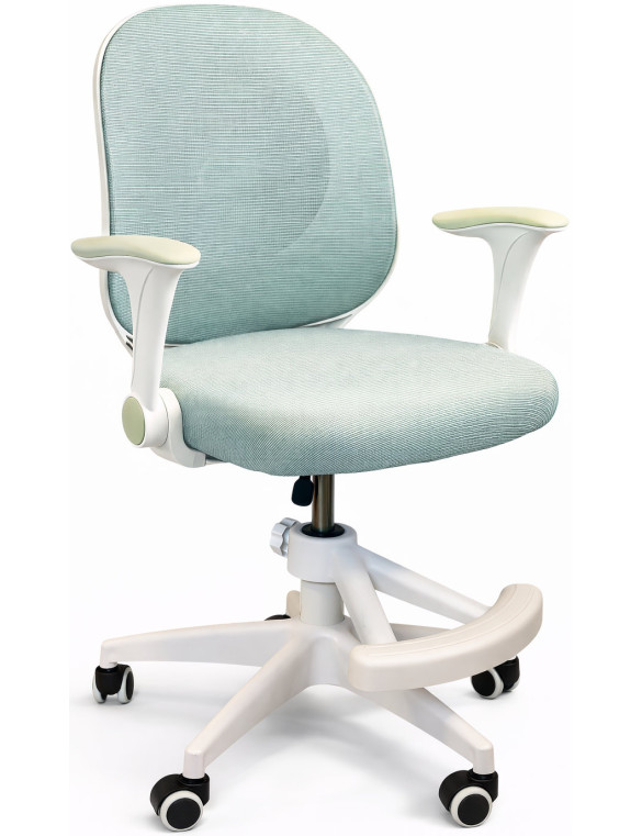 Крісло обертове дитяче з підставкою для ніг PERFECT KIDS ASTRONAUT GREEN Perfect Home Зелений (PFH-092114)